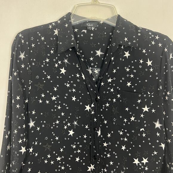 Rails Noemi Black Galaxy Star Print Black & White Women's Shirt Size Small - Picture 3 of 8